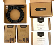 Amazon Basics Cable Bundle Lot USB Ethernet Adapter HDMI RJ45 Power 6pcs - NEW picture