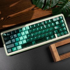 PBT PC Gradient Green Transparent Keycaps Cherry Profile UV Print Mechanical picture