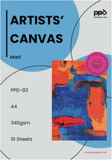 PPD Printable Fabric Sheets, Canvas Paper for Inkjet Printer, 8.5X11