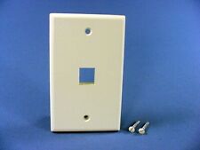 Leviton Almond 1-Gang Quickport Flush Mount 1-Port Wallplate Cover 41080-1AP picture