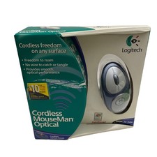 Vintage Logitech Mouseman Worlds First Wireless Cordless Optical Mouse M-RM63 picture