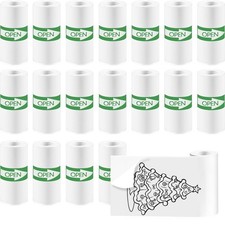 18 Rolls Mini Thermal Printer Sticker Paper, 57x25mm, High-Contrast Sticker P... picture
