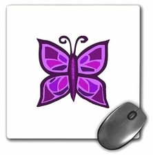 3dRose LLC 8 x 8 x 0.25 Inches Purple Butterfly Mouse Pad (mp_13092_1) picture