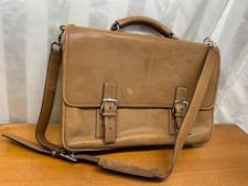 Coach Executive Thompson Tan Leather Laptop Shoulder Messenger Bag Briefcase picture