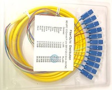 Lot of 2 12 Strand SC/UPC Fiber Optic Pigtail 3M 9/125 OS2 Single Mode Cable -87 picture