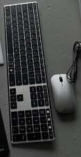 SEENDA SK-38 Wireless Keyboard Mouse Combo Full-Size Slim Thin (Black& Silver) picture