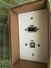 Panel Crafters by Liberty AV HDMI & USB PASS THROUGH SINGLE GANG WALL PLATE-Wht. picture