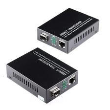 2 PCS Open SFP Slot Gigabit Fiber Ethernet Media Converter SMF RJ45 Module picture