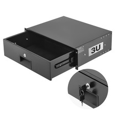 VEVOR 3U Rack Mount Drawer 50 lbs Lockable Drawer for 19 in Server Rack Cabinet picture