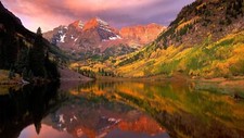 Landscape nature maroon bells colorado mountains lake Custom Gaming Mat Desk picture