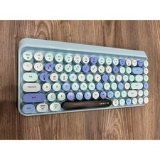 UBOTIE SK-621BT Bluetooth Keyboard Retro Typewriter Style Blue Tested No mouse picture