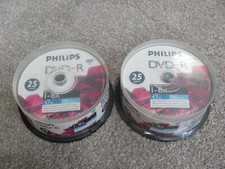 Lot of 2 Philips DVD-R 25 Discs 4.7 GB 120 Min 1-8x (DM4S8B25F/17) Brand New picture