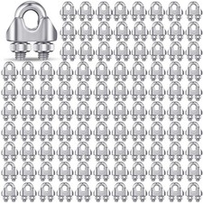 100 Pcs 1/8 Inch M3 Stainless Steel Cable Wire Rope Clamps U Bolt Saddle picture