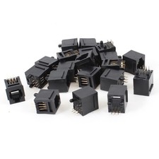 20 x Black Plastic 180 Degree RJ12 6P6C Network Modular PCB Connector Jacks picture