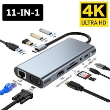 USB Type C Hub 11 in 1 Type-C to 4K HDMI-compatible VGA Adapter RJ45 Lan picture