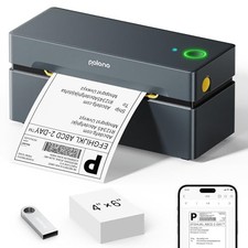 GRAY - POLONO BLUETOOTH THERMAL SHIPPING LABEL PRINTER 4X6, PL80E picture
