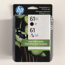 2019 Genuine HP 61XL High Yield Black Ink & 61 Tri-Color CZ138FN OEM Sealed picture