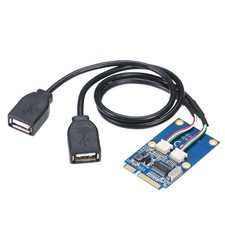 1Pack Mini PCI-E PCI Express to 5 Pin Dual USB 2.0 Adapter Riser Card Extender b picture