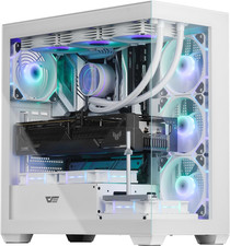 ATX Mid-Tower PC Case, Pre-Install 4 PWM ARGB Fans Computer Case, Full View Dual picture