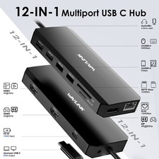 12-in-1 5Gbps USB3 USB C Hub Triple Display USB C Dock Multiport 2x HDMI DP RJ45 picture