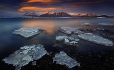 Landscape winter ice nature cold outdoors Custom Gaming Mat Desk picture