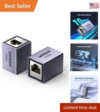 Durable Space Grey Ethernet Coupler, 10Gbps Transfer, 328ft Extension Compatible picture