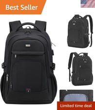 Stylish Black 17” Laptop Backpack with Built-In USB Port for Busy Professionals picture