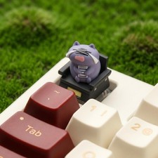 Crying Office Cat Artisan Keycap Overworked Desk Companion Keyboard Accessory picture