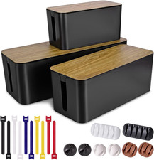 3 Pack Cable Management Box, Cable Organizer Box to Hide Wires picture