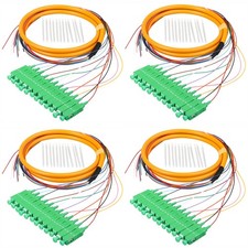 SC/APC Fiber Optic Pigtail 12 Strand Singlemode 9/125 Splicing 1.2M 4 Pack picture
