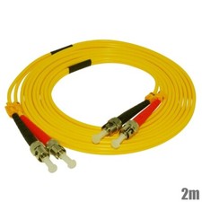 2m ST-ST Duplex Singlemode 9/125 Optical Fiber Optic Network Cable Patch Cord picture