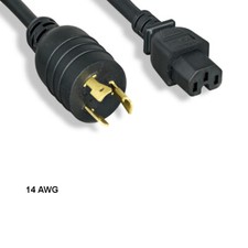 [10X] 10ft 14AWG Power Cable NEMA L6-20P to IEC-603203 C15 15A/250V SJT Lock picture