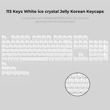 113 Key Pink Jelly Round Keycaps OEM Profile Set Mechanical Keyboard MX Switch + picture
