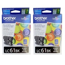 2pcs Genuine Brother LC61 Black Ink Cartridges picture
