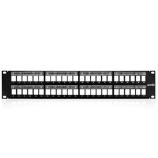 Leviton 49255-L48 48‑Port 2RU Patch Panel with Magnifying Lens Label Holder picture