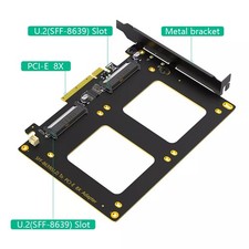 Dual U.2 SSD to PCIe 4.0 X8 Adapter SFF-8639(U.2) to PCI-E 4.0 8xHyper M.2 X16 picture