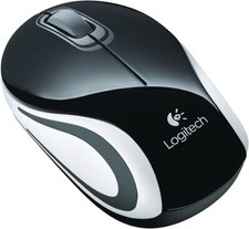 Logitech - M187 Mini Wireless Optical Ambidextrous Mouse - Black-white NEW  picture