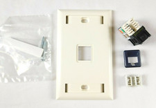 95 Cat5e 1-Port Outlets with Jacks & WallPlates - Dark Blue - QUANTITY OF 95 picture