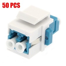 50 Pack Fiber Optic LC Keystone Duplex Singlemode Coupler for Wall Plate, Panel picture