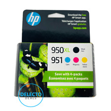 4-PACK HP GENUINE 950XL BLACK & 951 COLOR INK OFFICEJET PRO 8100 SEALED 11/2024+ picture