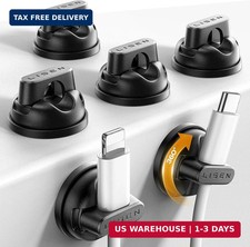 6-Pack 360°Rotating Cord Holder for Nightstand, LISEN Magnetic Clips picture