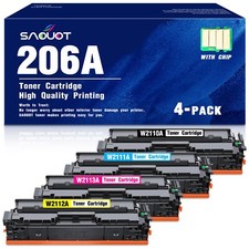 206A 4-Pack Toner with Chip for HP LaserJet MFP 283FW MFP M255 MFP M283 picture