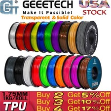 1kg/Rol GEEETECH 3D Printer Filament TPU Transparent & Solid 1.75mm Flexible 95A picture