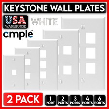 2 Pack Keystone Wall Plate RJ45 Network Keystone Jack Face Plate White Wallplate picture