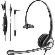 Cell Headset Mono with Noise Canceling Mic, Wired Computer Headphone for iPho... picture