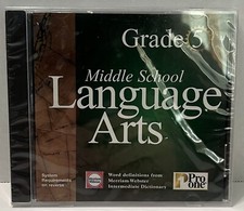 Pro One Software:  MIDDLE SCHOOL LANGUAGE ARTS  (Grade 5) PC NEW SEALED picture