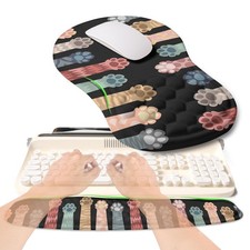 2-in-1 Ergonomic Set, Wave Rise Keyboard Wrist Rest and Massage Bulge Slope M... picture