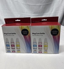 Canon Genuine MegaTank Refills 290 Cyan 290 Magenta 290 Yellow Ink Cartridges X2 picture