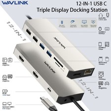 WAVLINK 12-in-1 USB C Hub Triple Display USB C Dock Multiport 2x HDMI + DP RJ45 picture