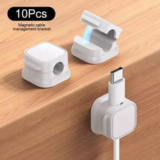 10Pcs Magnetic Cable Holder Self Adhesive Cord Clip Smooth Pulling Charging Cabl picture